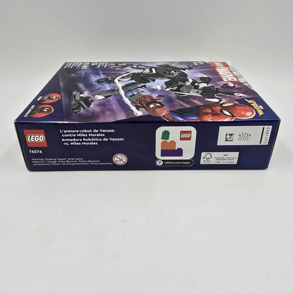 Lego Marvel Building Toy Set 76276 Venom Mech Armor vs. Miles Morales Ages 6+